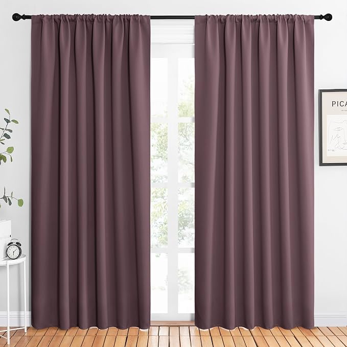 NICETOWN 2 Panels Blackout Curtains, Rod Pocket Thermal Insulated Drapes 84 by NICETOWN