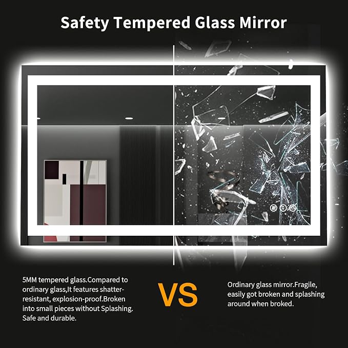 LOAAO 48"X28" LED Bathroom Mirror - Image 8