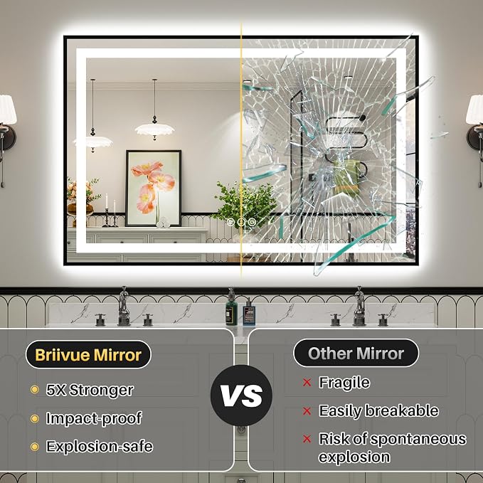 60x40 Inch LED Bathroom Mirror - Image 8