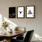 Western Wall Art Set of 3, Southwestern Cowboy Playing Card Wall Decor - Image 4