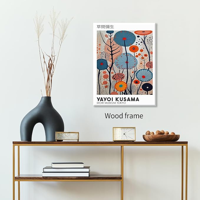 Yayoi Kusama Framed Wall Art 8x10in Vintage Japanese Painting Posters Tokyo - Image 5