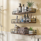 Amaoot Floating Shelves Set of 3, Home Wood Wall Shelf, Farmhouse Shelf - Image 5