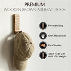 Indian Shelf 10 LB Decorative Wood Adhesive Wall Hooks–Boho Peel and Stick Hooks - Image 3