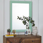 AAZZKANG Wood Framed Mirror Rectangle Modern Farmhouse Wall Mirrors Decor Large - Image 3