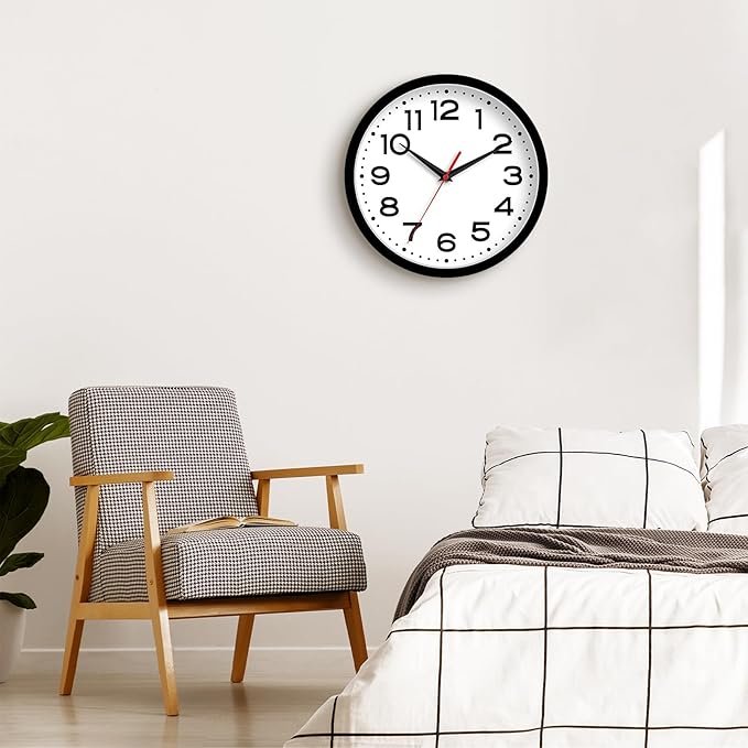 Roymnie Wall Clock Silent Non-Ticking Modern Clock Battery Operated 8 Inch - Image 2