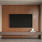 YLL YLL PVC Slat Wall Panel Peel and Stick 236"x 15.7" Faux Walnut Wood Grain - Image 4