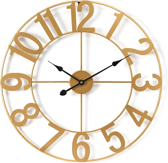 Sorbus Gold Metal Wall Clock by Sorbus