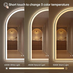 Arched Bathroom Mirror with Lights 28"x40"- Frameless LED Mirror - Image 4