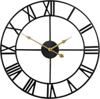Large Modern Metal Wall Clocks Rustic Round Nearly Silent Little Ticking - Image 9