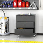 Metal Storage Cabinet with Wheels, Garage Storage Cabinet with 3 Drawers - Image 6