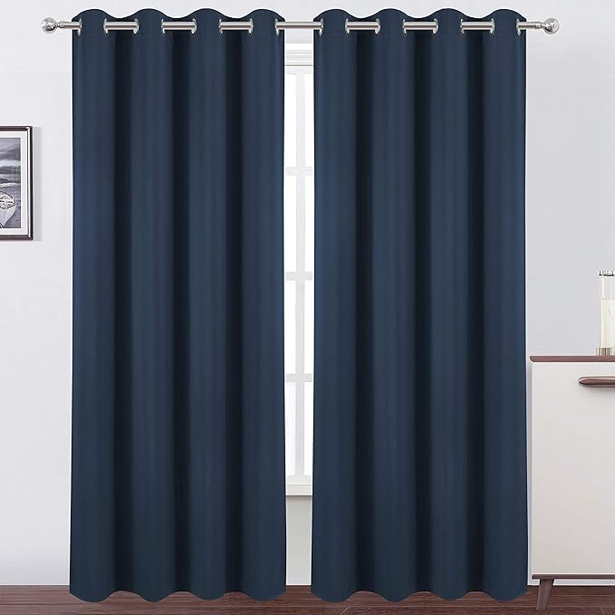 LEMOMO Navy Blue Blackout Curtains 52 x 84 inch/Set of 2 Curtain Panels Room by Lemomo
