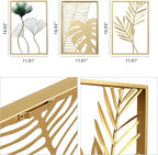 SwallowLiving Gold Wall Decor, 3 Pieces Metal Wall Art - Image 2