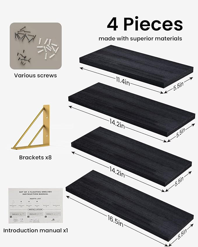 BAYKA Floating Shelves for Bedroom Decor, Wall Shelves for Storage, Wall - Image 8