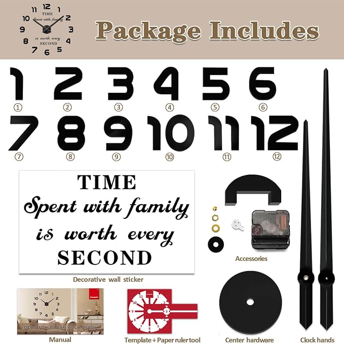 VANGOLD Large Wall Clocks for Living Room Decor, Decorative Wall Clocks Battery - Image 5
