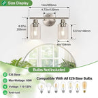 Zarbitta 2-Light Bathroom Light Fixtures, Brushed Nickel Vanity Light, Modern - Image 8