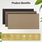 TONOR Wood Veneer Acoustic Panel Color Sample, 3.86''x3.15''x0.74'' Wood Slat - Image 7