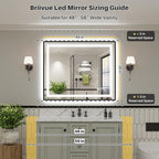 44x36 Inch LED Bathroom Mirror - Image 2