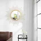 Gold Mirrors for Wall Metal Sunburst Wall Mirrors Home Décor Decorative Hanging - Image 4