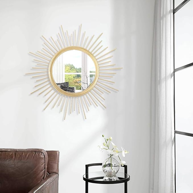Gold Mirrors for Wall Metal Sunburst Wall Mirrors Home Décor Decorative Hanging - Image 4