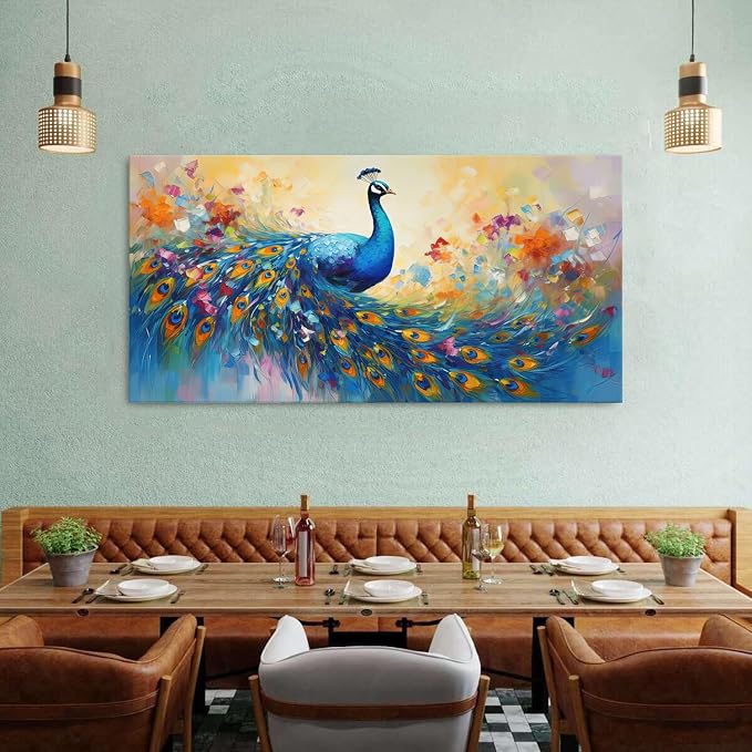 Abstract Peacock Wall Art Colorful Peacock Pictures Wall Decor Abstract Bird - Image 4