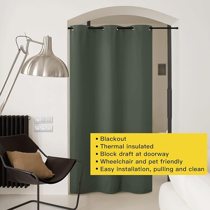 NICETOWN Doorway Curtain Privacy, Door Cover Curtain, Sound Reducing Insulated - Image 8