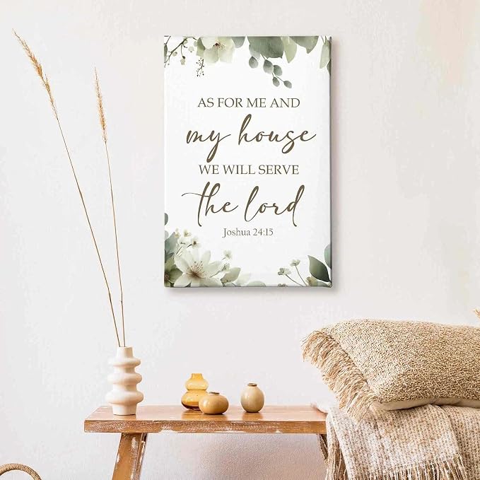 HIWX Christian Wall Decor, as for Me and My House Bible Verses Sage Green - Image 6