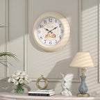 Abdurey Sweet French Rose Style Wall Clock, Battery Operated Silent, Creamy - Image 5