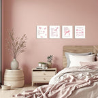 SEHSUVC Coquette Pink Bow Bible Verse Wall Art Set of 4, Christian Scripture - Image 4