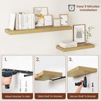 Vivelove 12 Inch Deep Floating Shelves 16 inch Long, 2 Inch Thick Wall Shelves - Image 6