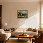 Framed Jesus Riding a Shark Wall Art, Humorous Christian Canvas Print, Fun - Image 8