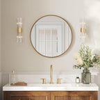 USHOWER Gold Bathroom Mirrors for Over Sink, 24 Inch Circle Mirror by USHOWER