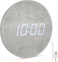 Minimalist LED Digital Wall Clock – USB Powered | Grey Concrete Style | 12/24 by Leafre