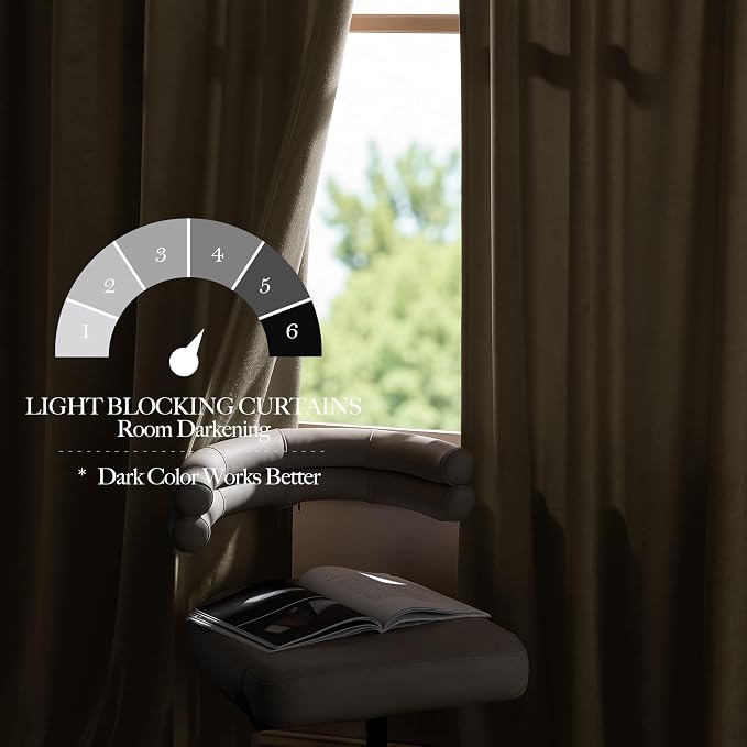 NICETOWN Living Room Camel Velvet 102 inches Long Curtains, Sound and Sunlight - Image 9