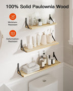 AMADA HOMEFURNISHING Long Wall Shelves, Rustic Farmhouse Style, Wood Floating - Image 6