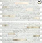 AULIGET 20 Sheets Faux Stone Peel and Stick Backsplash by AULIGET