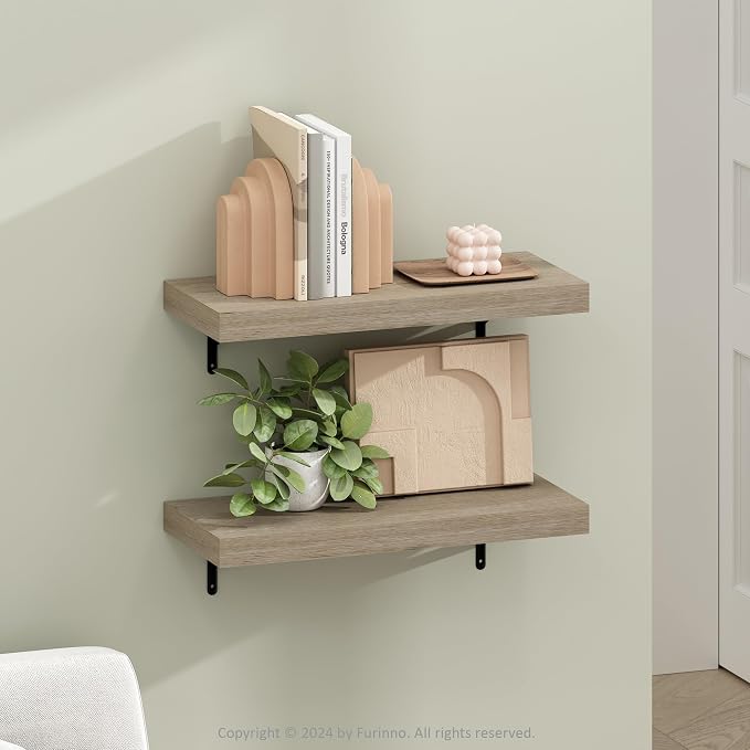 Furinno Tanna Floating Shelves for Wall Set of 2, 22-Inch Wall Shelf, Triple - Image 2