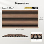 TONOR Wood Slatwall Panels, 4 Pack 47.2" x 23.6"/ 120 x60cm Acoustic Wall Panels - Image 4