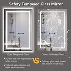 LED Bathroom Mirror with Front and Backlit 24"x36", Wall Mounted, Dual LED - Image 6