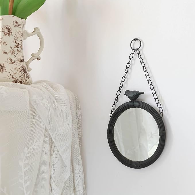 NIKKY HOME Shabby Chic Small Wall Mirrors Decor Decorative Metal Framed Hanging - Image 3