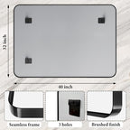 32x40 Inch Metal Black Framed Bathroom Mirror - Image 3