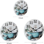 Silent Wall Clocks for Bathroom, Rustic Style Waterproof Glass Wall Clock for - Image 7