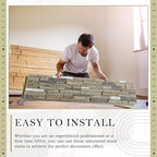 3 Pack Faux Stone Panels Interior 45.6''l x 11.8''h x 0.98''d Faux Siding - Image 6