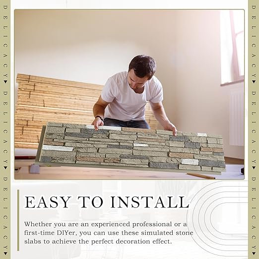 2 Pack Faux Stone Panels Interior 45.6''l x 11.8''h x 0.98''d Faux Siding - Image 5