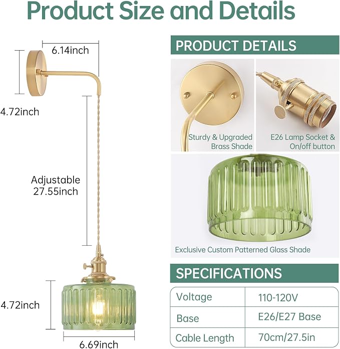 Shenmoyl Vintage Wall Sconce Wall Lamp - Image 3