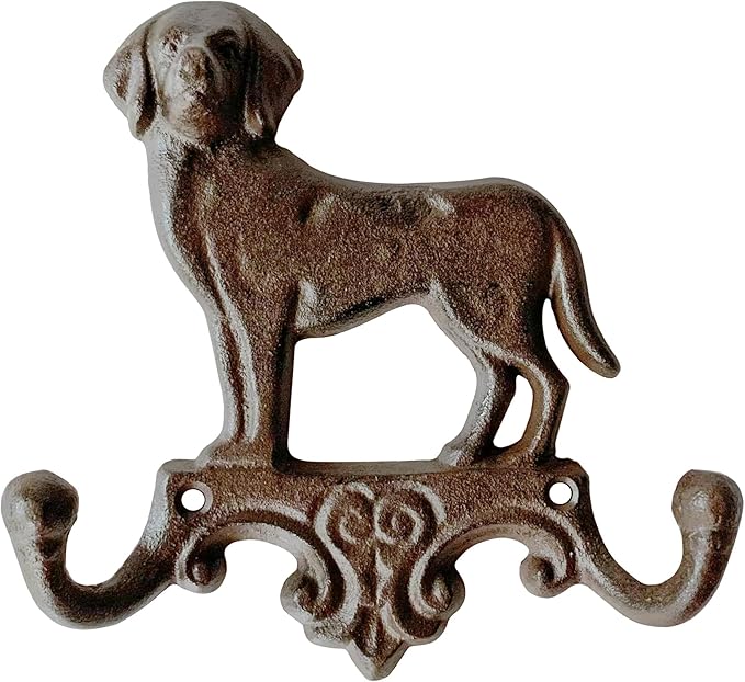 Rustic Dog-Shaped Decorative Wall Hook Rack Hangers by Zorues