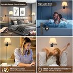 TRLIFE Wall Sconce Plug in, Remote Control Dimming 10-100% and Adjustable Color - Image 3