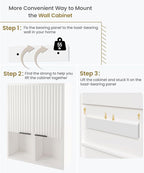 HAIOOU Fluted Bathroom Wall Cabinet - Image 7