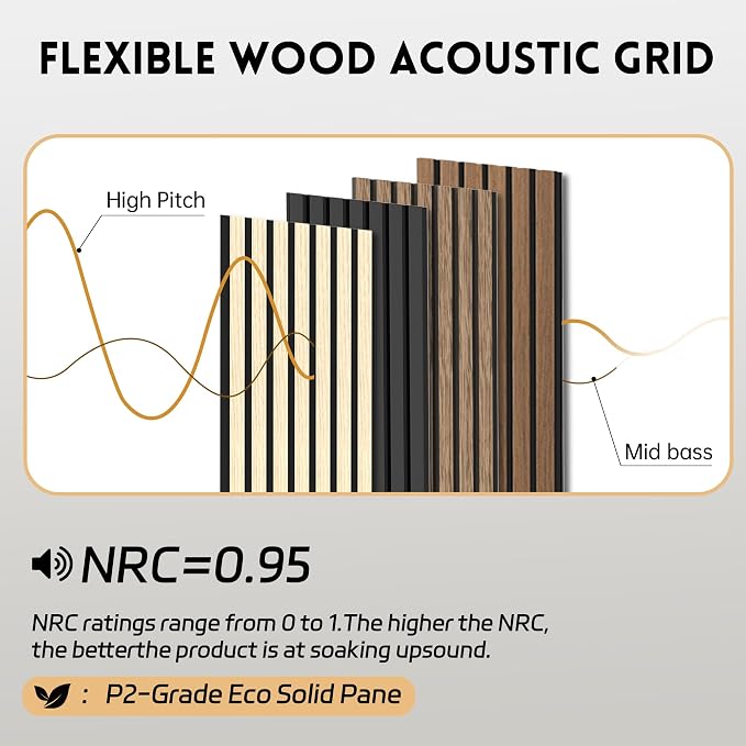 RITOLLO 4 Pack Wood Panels for Wall, 47.2"×23.6" Wood Slat Acoustic Panels for - Image 4