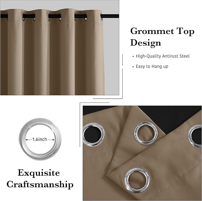 RYB HOME 100% Blackout Door Curtain - Image 6