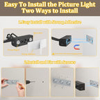 Battery Operated Wall Light for Living Room Picture Light for Wall Set of 2 - Image 7